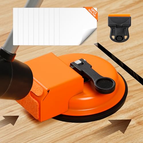 Heavy Duty Floor Gap Fixer Tool: with 10 Sticky Pads & 1 Glue Scraper,Enhanced Suction Cup, Made of...