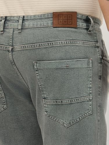 Image of Urbano Plus Men's Regular Fit Heavy Washed Denim Jeans Stretchable