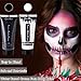 Go Ho Black and White Face Body Paint(4.74 oz),Water Based Cream White Black Face Painting Kit for SFX Cosplay Costumes Festivals Halloween Skull Zombie Skeleton Goth Vampire Makeup
