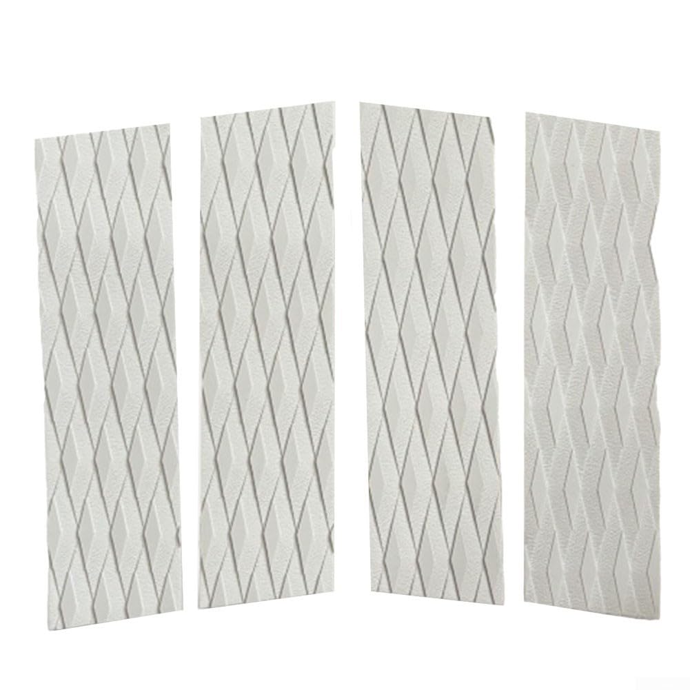 Lot de 4 tapis de planche de surf antidérapants en EVA résistant à l'eau pour une meilleure sécurité sur les planches de surf et longboards (blanc)