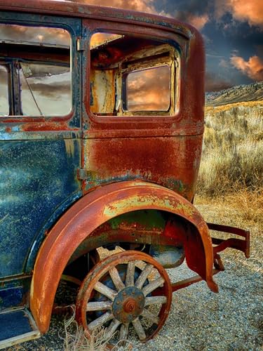 Well Weathered Car Fabric Panel - TVC-011 - Panel Size is 18” X 24”, Quality Quilting Cotton