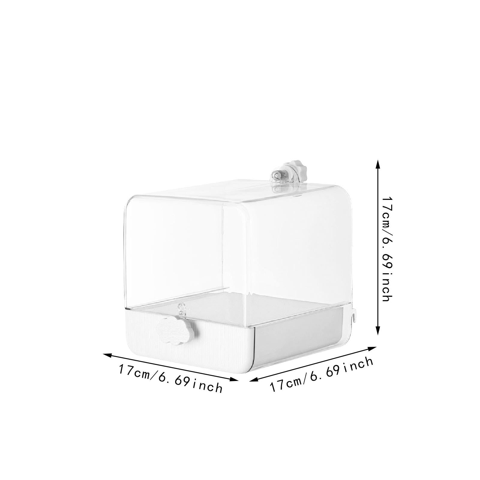 Pet Bird Bad Box, Papageienhängebadewanne, Käfigzubehör Käfig Vogel Dusche Papagei Badehaus für Wellenloser Budgie Kanarien, Weiß