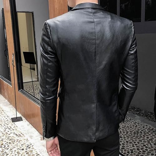 Chaqueta de cuero para hombre estilo biker y casual miniatura 6