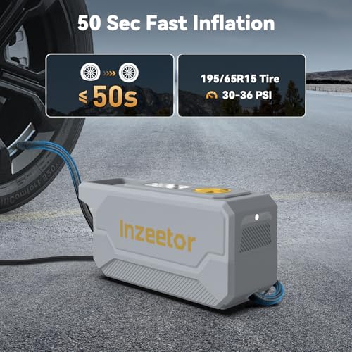 Image of 150 PSI Tire Inflator Portable Air Compressor with Digital Pressure, Gray