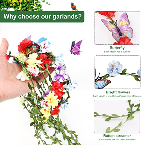 6 Pz Fiori Corona Fascia Capelli,Farfalla