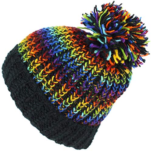 Bonnet tricot chaud LOUDelephant laine multicolore hiver taille unique