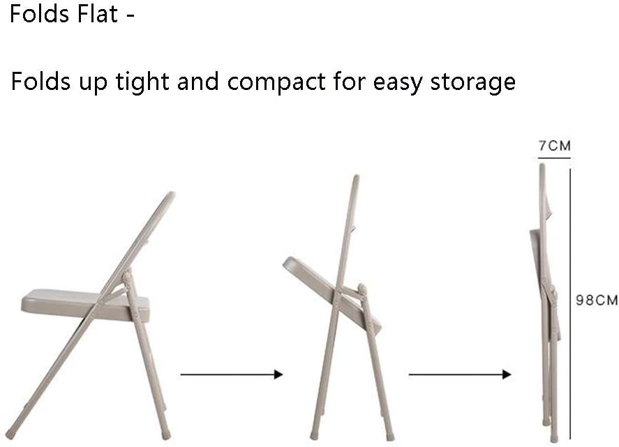 Office Chair Folding Chair Metal Strong Steel Frame Upholstered PU Chair Seating Guests Temporary Seat Durable Strong (Color : Gray) Colour:Gray (Color : Gray)