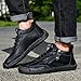 MVIOBUY Men's Lace Up Handmade High Top Chukka Boots Fashion Side Zipper Outdoor Non-Slip Walking Sneakers Comfortable Slip On Casual Driving Shoes (Black,11)