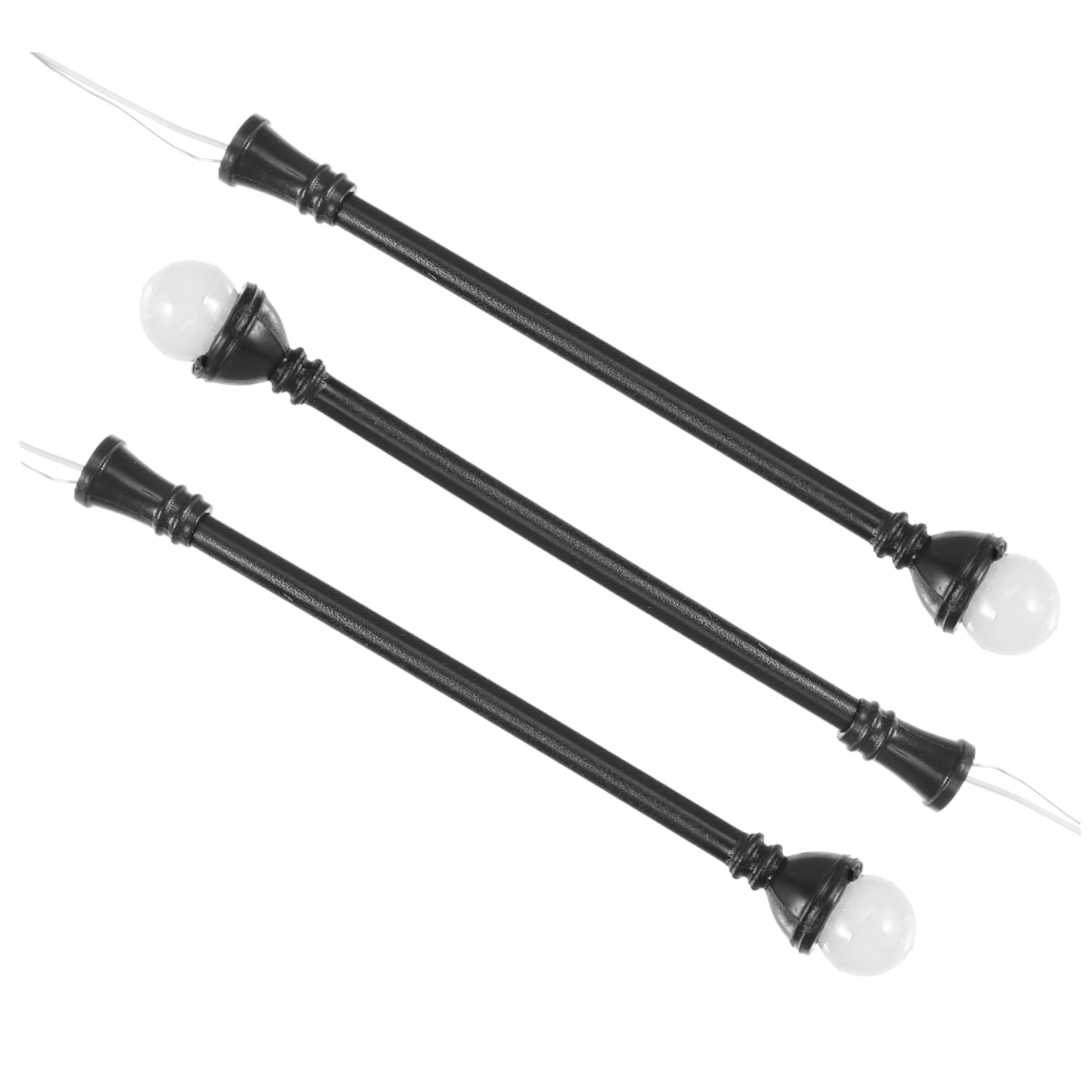 Holibanna 3Pcs Garden Street Lamps European Style Landscape DIY Lighting Lightweight Durable Park Lamp Models for Sand Table Decoration