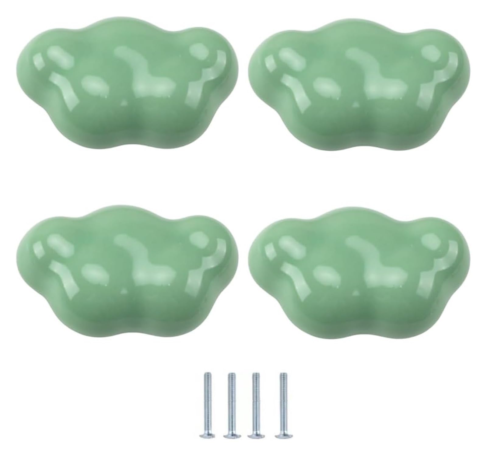 Enmrfvkz Green Clouds Ceramic Cupboard Drawer Handle Knobs, Ceramic Cupboard Drawer Door Knobs Multicolor Multiple Sizes(Green Clouds)