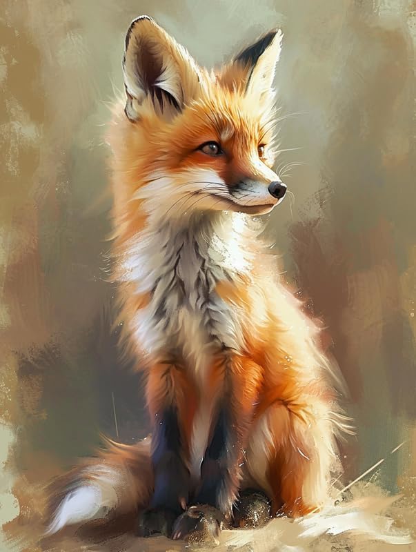 Pintura por números Zariocy con acrílicos para principiantes y diseño de zorro