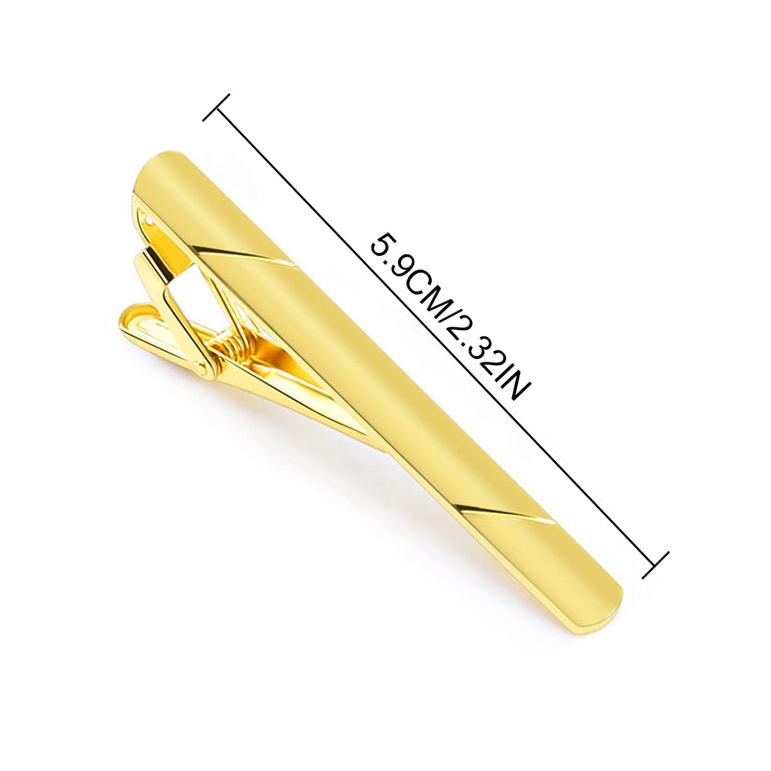 2pcs fermacravatta per uomo fermacravatta in metallo rame classico per San Valentino, Natale, matrimonio affari bar e vita quotidiana (oro, argento)