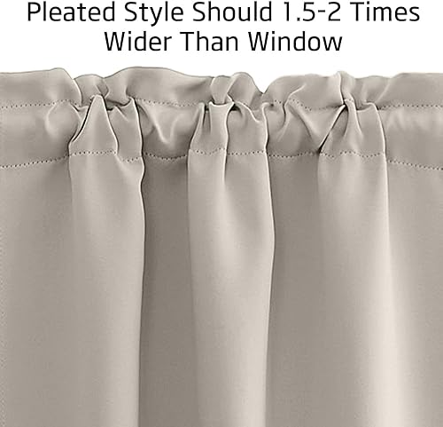 Miniatura 3 de NICETOWN Cortinas opacas de 36 pulgadas de largo para cocina, oscurecimiento de la habitación, aislamiento térmico, bloqueo de luz solar, cortinas