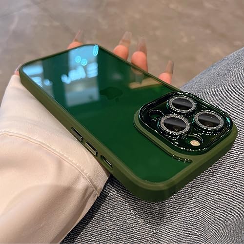 Coque Rigide Transparente iPhone 12 Pro Antichoc avec Protection Objectif Caméra Vert