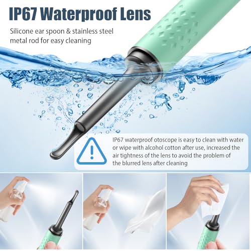 ear wax removal tool camera - ear cleaner with 1080p hd camera otoscope with light earwax removal kit for iphone ipad android phones green