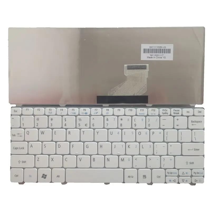 Clavier américain US blanc netbook Acer Aspire One D255 D260 D270 ZE6 ZE7
