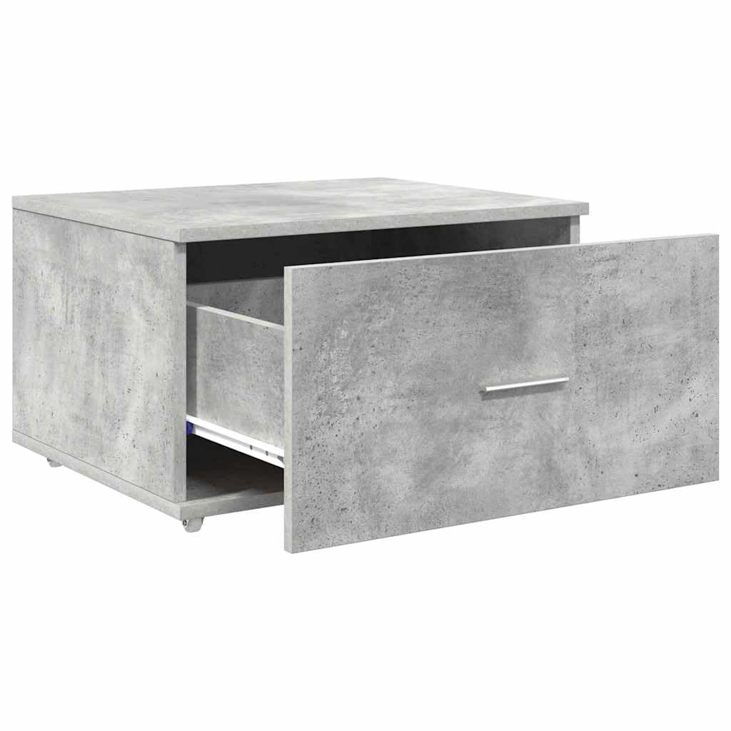 vidaXL Schubladenschrank Mit Rad Beton Grau 55 x 45 x 31 cm, Rechteckiger, moderner Schubladenschrank, viel Stauraum für das Zuhause, organisiert und funktional