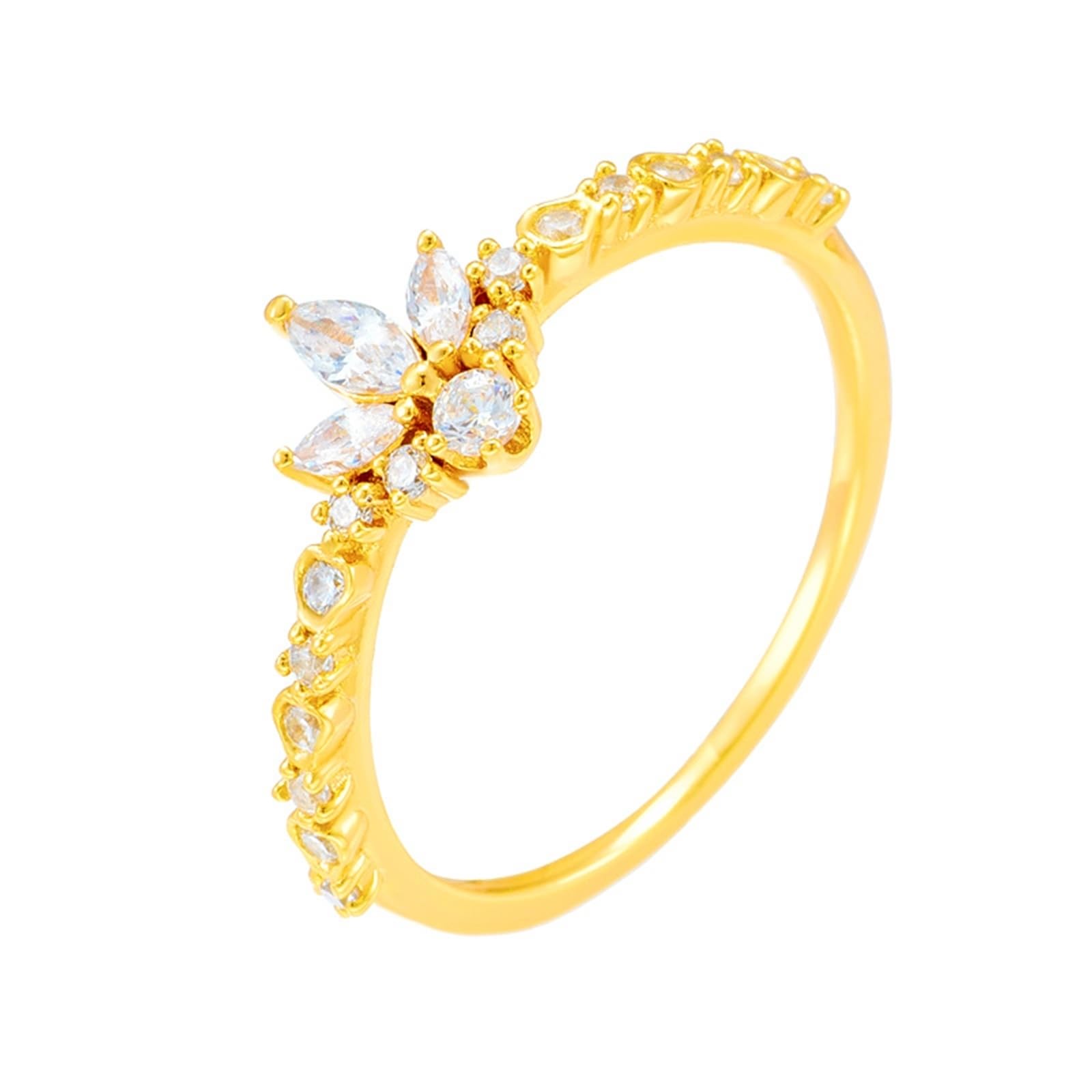 Anillo de solicitud Au 375/585/750 de oro con marquesa moissanita de hoja, anillos de boda