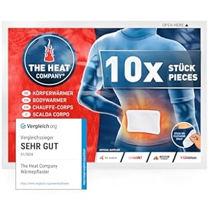 THE HEAT COMPANY Bodywärmer - 10 Stück - Wärmepflaster Rücken & Nacken - EXTRA WARM - Körperwärmer - Rückenwärmer - 12 Stunden wohlige Wärme - luftaktiviert - rein natürlich