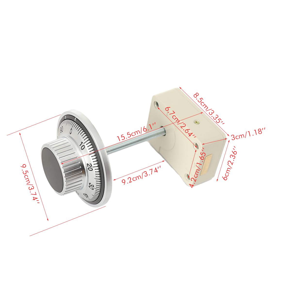 3-Rad-Kombinationsschloss für Tresore, Mechanisches Zahlenschloss-Set mit Zifferblatt und Ring passend für LG LaGard S&G, Schloss Schrank Mechanische Verriegelung Rotary Tongue Locks