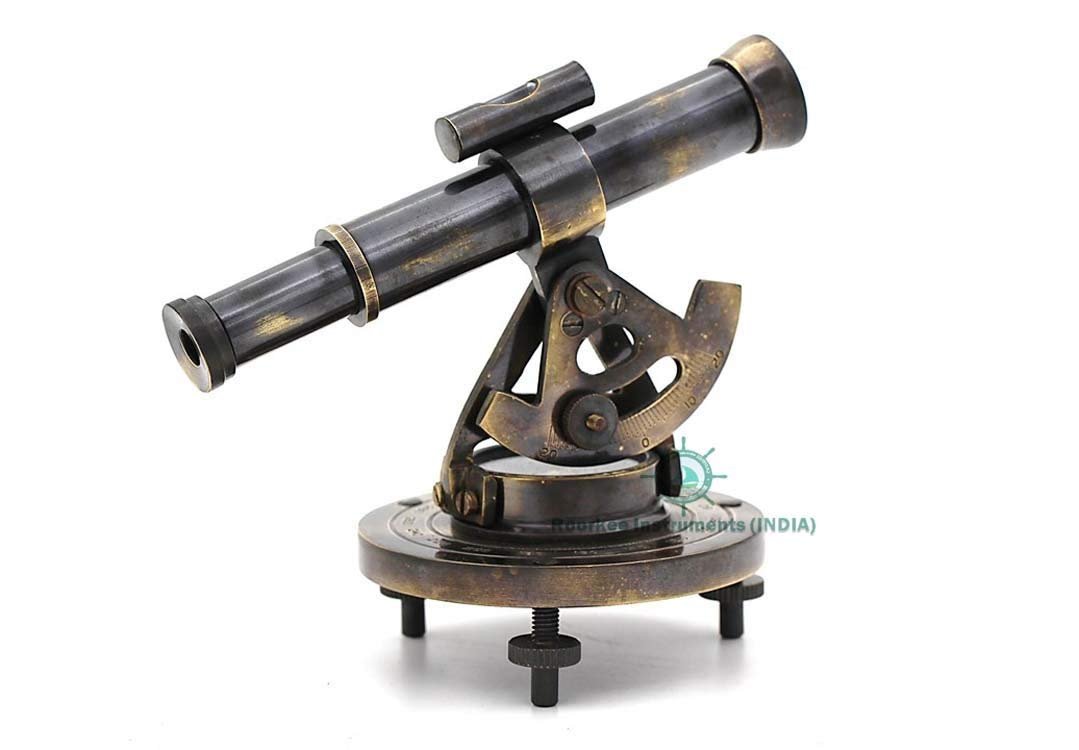 Roorkee Instruments (INDIA) Unusual Gifts Vintage Look Brass Surveying Theodolite - Alidade Level