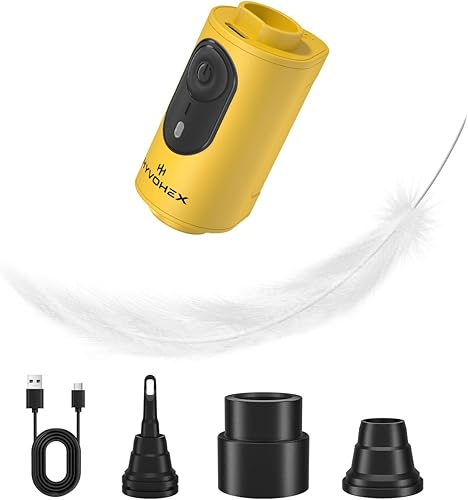 Miniatura 1 de Bomba de aire portátil para inflables, mini bomba de aire eléctrica ultrarrápida de 2 onzas con desinflado recargable para inflar, bomba de colchón