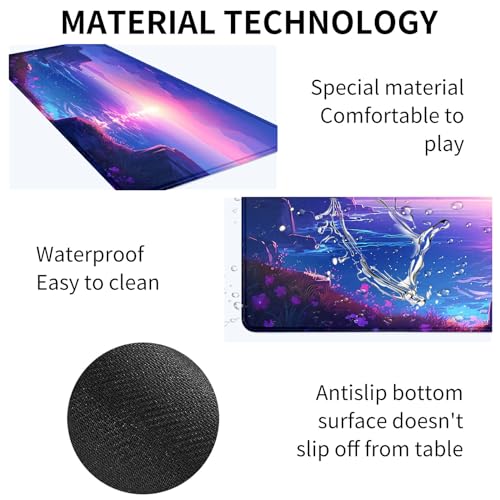 Image of Card Mat for MTG & TCG Playmat,Ocean Blue Sky Purple