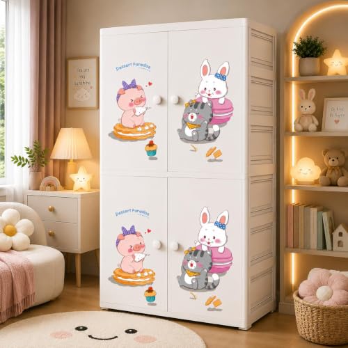 Image of HIWARE Premium Modular Wardrobe for Bedroom, Kids Room and Home | Spacious Clothes Storage Cabinet with Drawers and Shelves | Modern Stylish Design, Heavy Duty, Multipurpose Organizer -Sweet-Treats