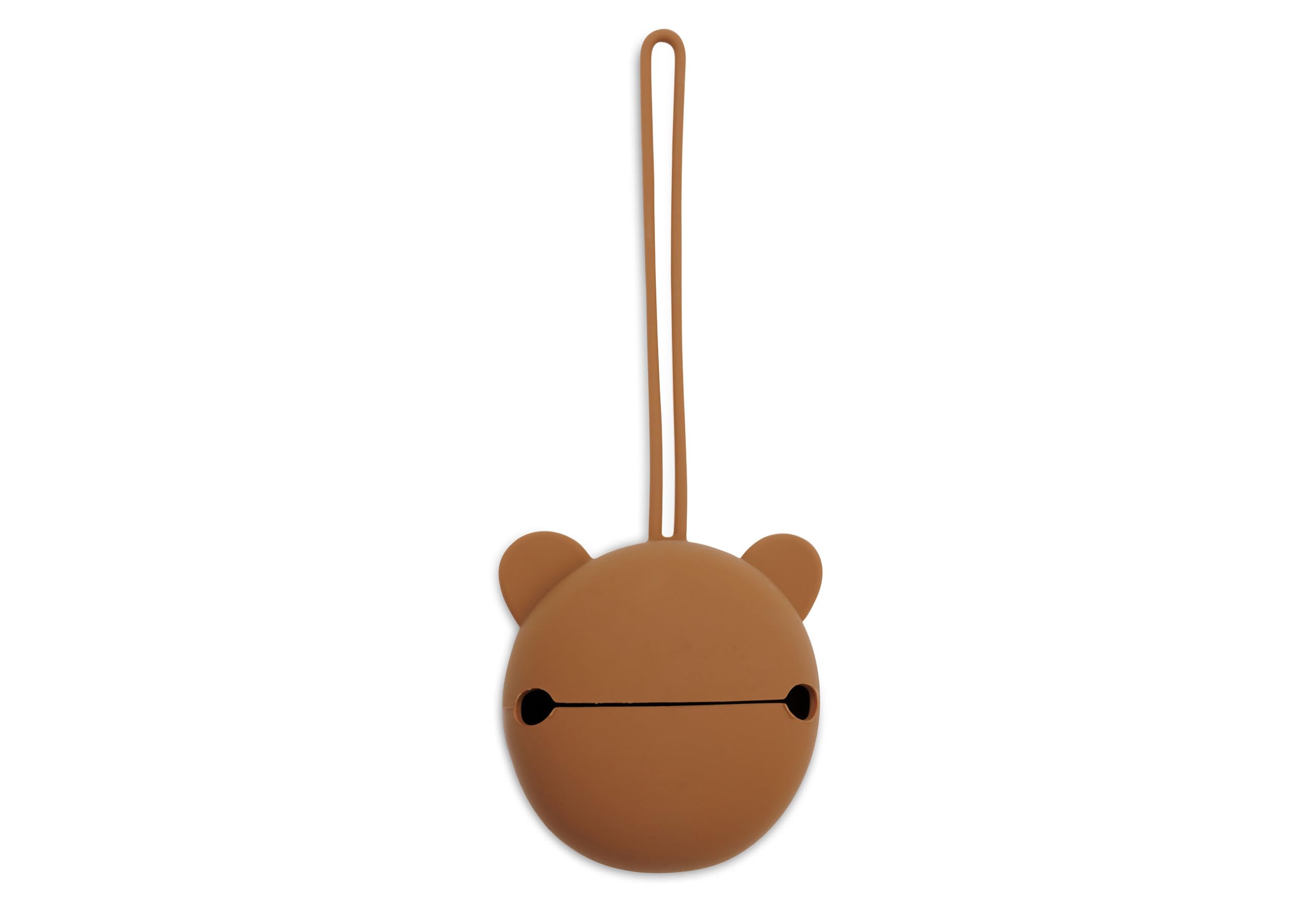 Jollein Boîte à tétine en silicone pour les déplacements - Caramel - Diamètre 7 cm - Rangement de tétine - Marron