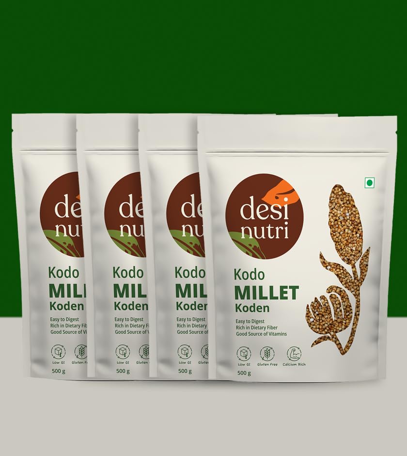 Desi Nutri Kodo Millet 500GM Buy 3 Get 1 free | Millets | Natural Grains | Arikelu | Varagu | Harka | Kodon | Kodo Millet - 500 gms | Rich in Fiber and Protein, Pack of 4 | Siridhanya Millets | Sri Anna | Sree Anna (B0CKLMPS4X) Amazon Price History, Amazon Price Tracker