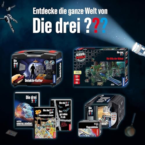 Die drei ??? - Krimi Puzzle - Die Villa der Rätsel von KOSMOS 697976, 300 Teile, Leuchtet im Dunkeln, mit UV-Lampe, Lesen, Puzzeln, Rätsel lösen, Detektiv Puzzle ab 10 Jahre