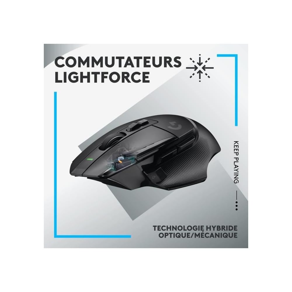 Logitech G G502 X LIGHTSPEED Mouse Gaming Wireless - Mouse Ottico con Switch Ottico-Meccanici Ibridi LIGHTFORCE, Sensore per Gaming HERO 25K, Compatibile con PC - macOS/Windows - Nero