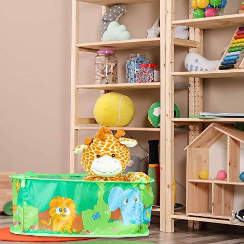 Relaxdays 10028881 ballenbad Baby, jungle baltent met 50 ballen, vierkant, pop-up, HBT 29 x 80 x 80 cm, ballenbad, groen - Afbeelding 3