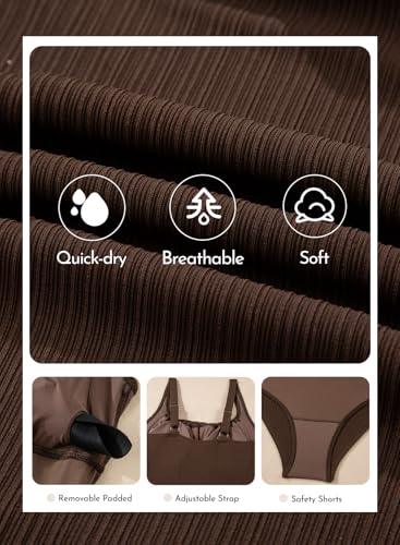 Image of Aleumdr Womens Textured One Piece Swimsuit Tummy Control Bathing Suit Tie Knot Cutout Swimwear