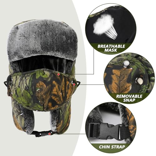 Bonnet aviateur imperméable et masque thermique anti-vent