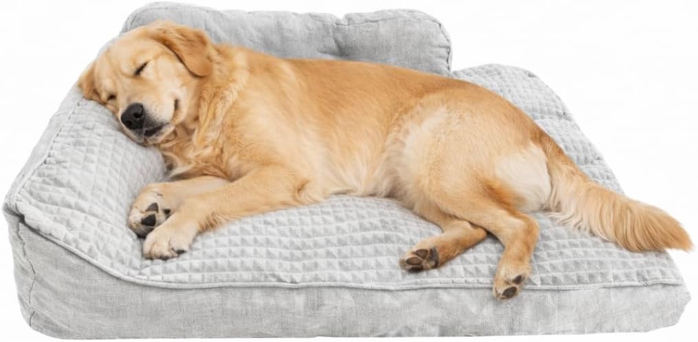 Large Dog Bed, Orthopedic Dog Couch & Pillow with Sides, Extra Thick Soft Fluffy & Comfortable Orthopedic Dog Bed, Machine Washable & All-Season Use, Durable Dog Crate Pad with Non-Slip Bottom