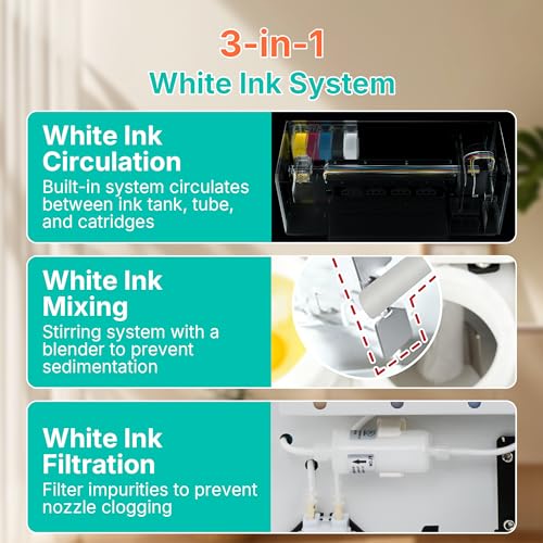 Image of A3+ DTF Printer Bundle with 15 inch Heat Press - XP600 Head for T-Shirts & Dark Fabrics, White Ink Circulation, High-Speed Direct-to-Film Transfer Solution, 2X-Speed Compared to L1800