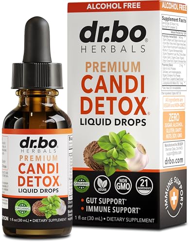 Candida Cleanse Detox for Women & Men - Organic Oregano Oil Drops Caprylic Acid Black Walnut Wormwood Candi Support Supplement Kit - Natural Oral Anti Overgrowth Gut Balance Flora Complex Supplements