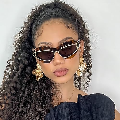 COTIA Fashion Cat Eye Sunglasses for Women Men Personality Y2k Punk Irregular Cateye Eyewear Sun Glasses W383