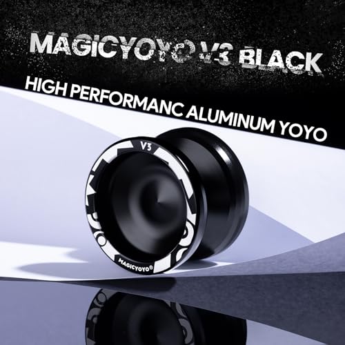 magicyoyo v3 yoyo for kids 8-12 or above responsive yoyo professional with dual function professional trick yo yo for adults with 12 yo-yo strings kk bearing bearing puller axlecase bag -black