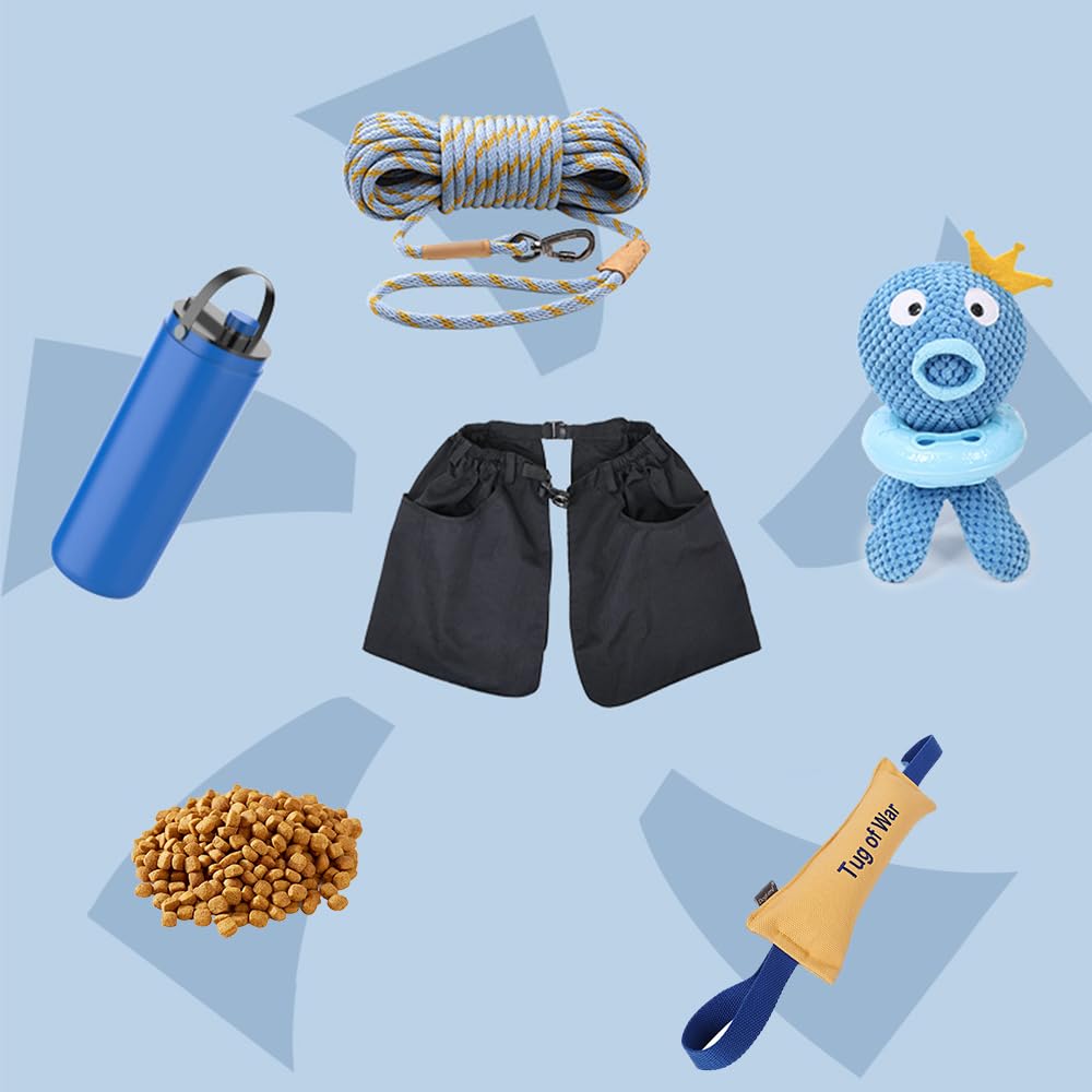 DONGKER Pochette a Friandises pour Dresseur de Chiens,Tablier Réglable a la Taille pour Maître-Chien avec de Grandes Poches Profondes pour Hommes et Femmes,Travaux de Jardinage,Coiffeur