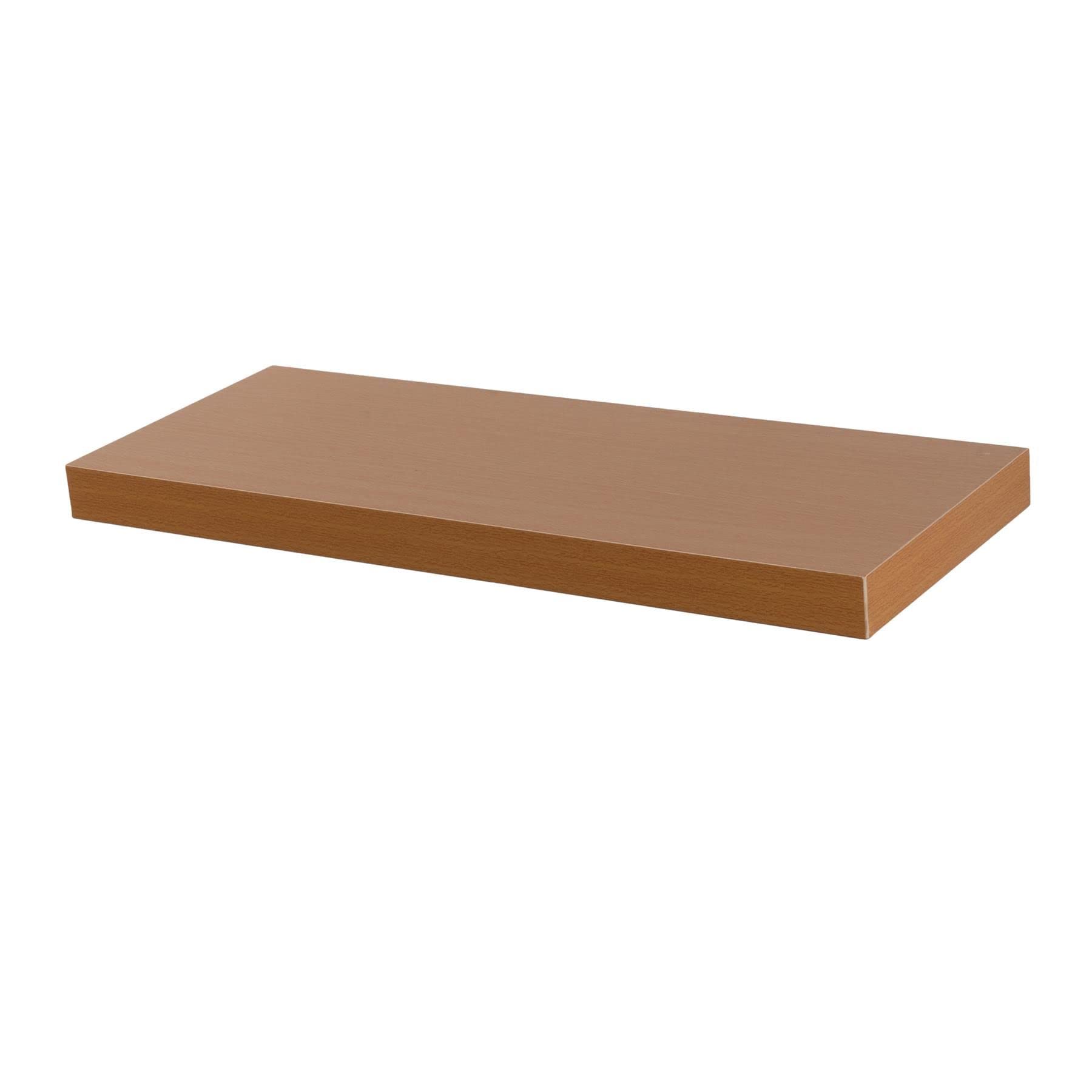 Harbour Housewares Modern Floating Wall Shelf - 60cm - Brown - Photo Gallery Bookshelf Wall Shelves for Living Room Display, Bedroom, Office Storage