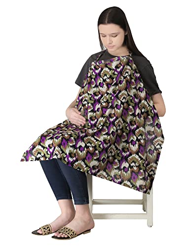 Image of Switchon Feeding Apron Cover Cotton Maternity Baby Breastfeeding Multipurpose for Mothers Printed Proudly Made in India (Multicolor)