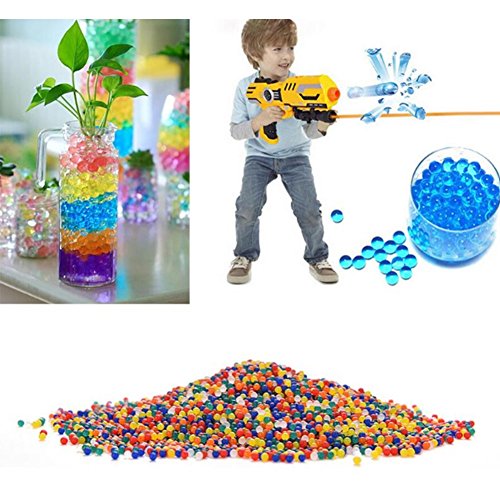 Sxgyubt 10.000 peças de contas coloridas de água gelatinosas geleias com botões macios para pistola