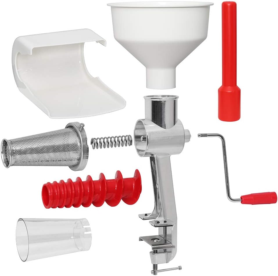 Johnny Apple Sauce Maker Model 250 Food Strainer with Electric Motor, and Accessories 4-Pack