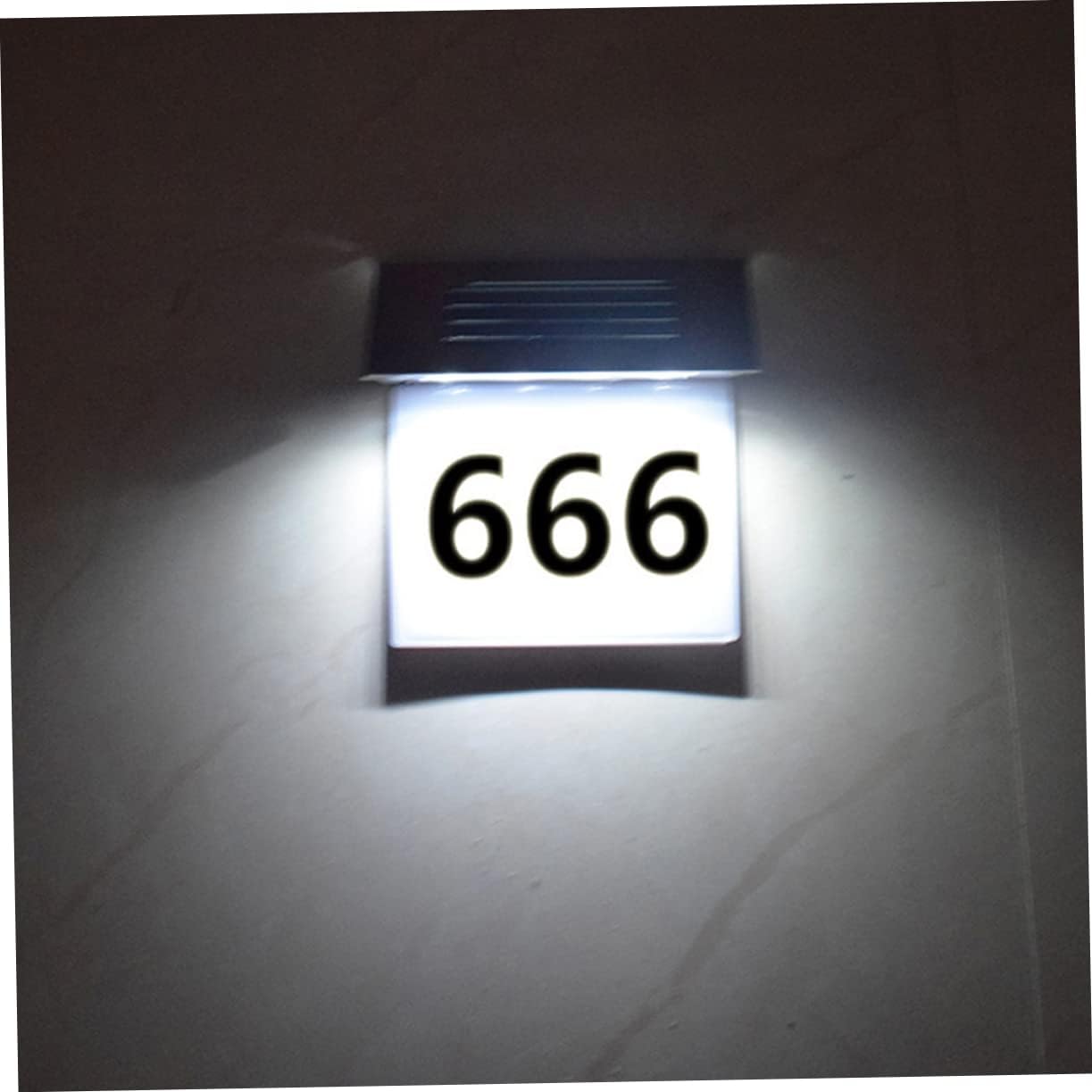 Angoily 2pcs Solar-powered Address Plaques Door Number Light Easy Install Weatherproof