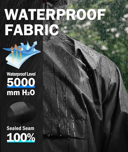 SWISSWELL Men's Rain Jacket Waterproof Lightweight Packable Pullover Windbreaker with Hood for Travel Hiking Golf2