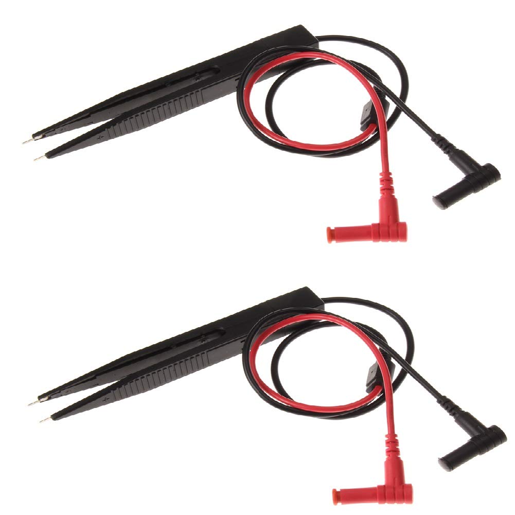 GOSONO2pcs/lot SMD Inductor Test Clip Probe Tweezers for Resistor Multimeter Capacitor Meter Clip probe