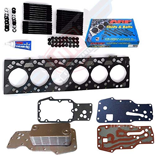 MAHLE Head Gasket with ARP Head Stud Kit Oil Cooler For 2007-2017 Dodge 6.7L 6.7 Cummins 2500 3500 (Head Gasket Studs Oil Cooler)