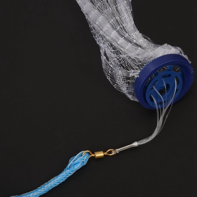 Lancer Un Filet Filet de pêche 8 Pieds 2,4 m avec appât et Filet à Lancer à la Main en Maille de Nylon + Plomb Cast Net
